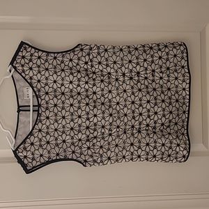 Reiss floral design black and white top